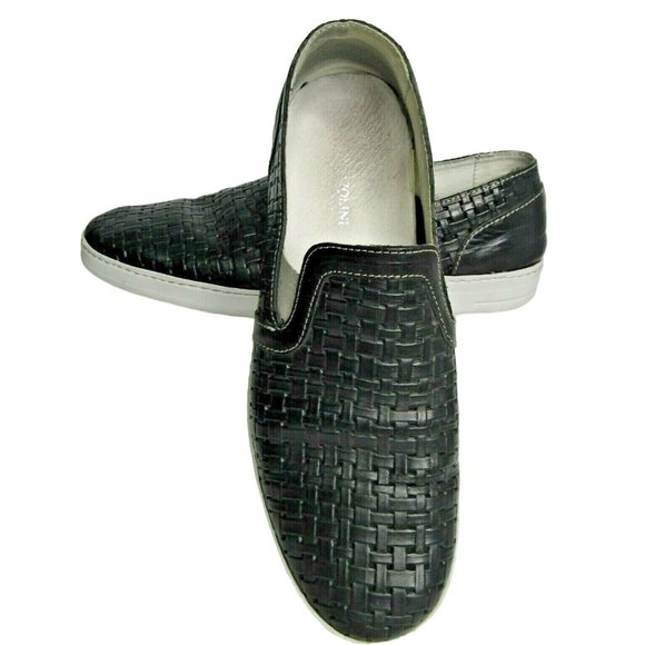 Carlo Pazolini Men\'s Leather Woven Loafer Slip On Shoes Black Size 9/42 main image 9
